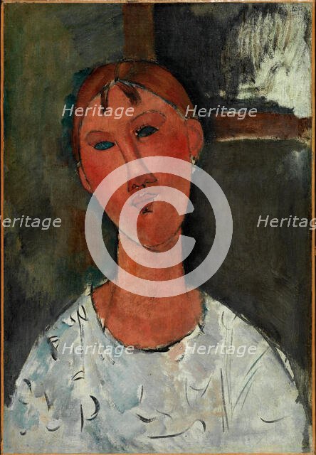 Girl in a White Blouse, c1915. Creator: Amadeo Modigliani.