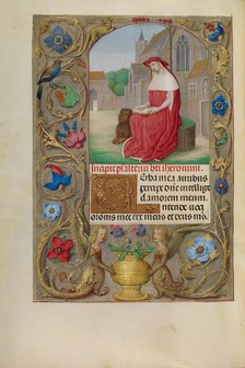 Saint Jerome Reading; Spinola Hours, about 1510-1520. Creator: Workshop of Master of the First Prayer Book of Maximilian.