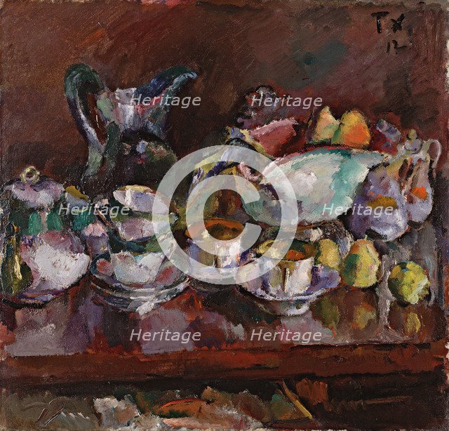Still Life with Coffee Cups, 1912. Artist: Faistauer, Anton (1887-1930)
