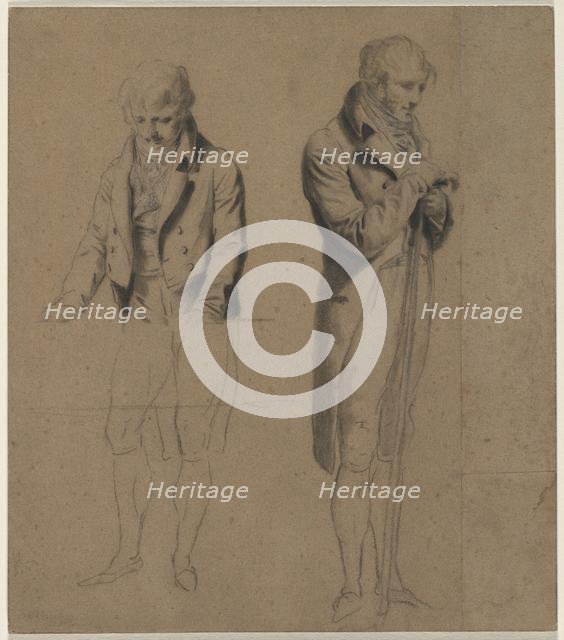 Two Standing Figures (Study for A Game of Billiards), c. 1807. Creator: Louis Léopold Boilly (French, 1761-1845).