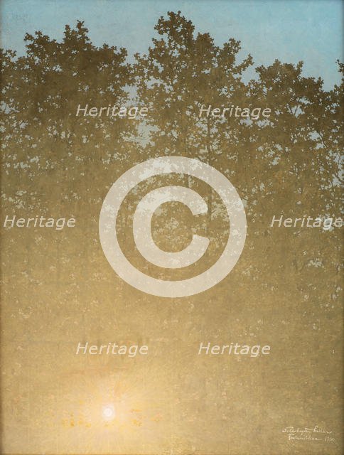 Sunset. Fontainebleau, 1900. Creator: Møller, Valdemar Schønheyder (1864-1905).