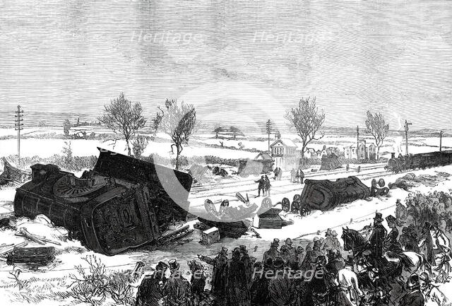 The Railway Accident at Abbotts Ripton, Huntingdon: general view of the scene of the accident, 1876. Creator: Crane.