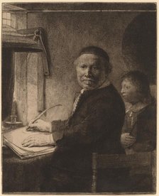 Lieven Willemsz van Coppenol: the Smaller Plate, c. 1658. Creator: Rembrandt Harmensz van Rijn.