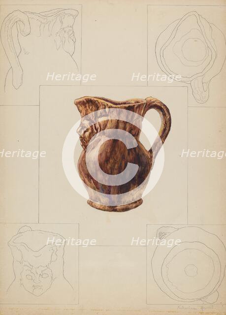 Toby Pottery Jug, c. 1938. Creator: Katharine Merrill.