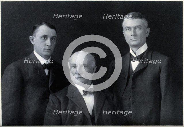 William Worrall Mayo with his sons Charles Horace Mayo (left) and William James Mayo..., 1930/1940. Creator: Unknown.