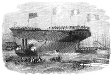 Launch of the "Torino", at Blackwall, 1856.  Creator: Edwin Weedon.