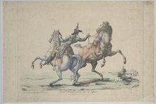 A Dismounted Horse Reined in by an Officer, 1770-1836. Creator: Carle Vernet.