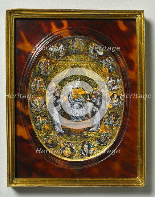 Plaque Depicting the Madonna and Frame, mid 1500s for plaque c. 1600 for frame . Creator: Unknown.