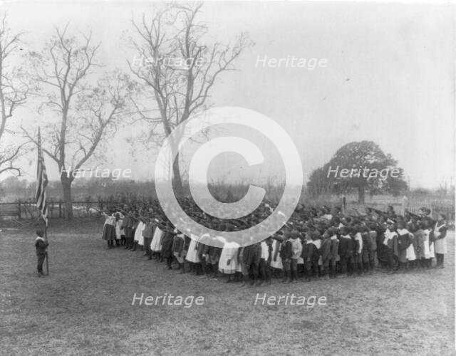 Saluting the flag at the Whittier Primary School, 1899 or 1900. Creator: Frances Benjamin Johnston.