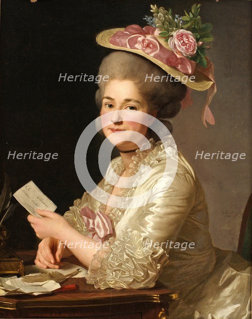 Portrait of Marie Emilie Cuivilliers, née Boucher, 1779. Artist: Roslin, Alexander (1718-1793)