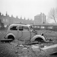 Abandoned car, London, 1960-1965. Artist: John Gay
