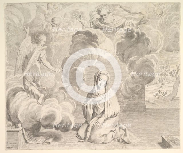 Annunciation, 1666. Creator: Claude Mellan.