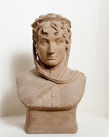 Terracotta bust of Princess Caroline of Brunswick, Rangers House, London, 1814. Artist: Anne Seymour Damer.