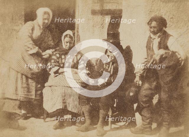 Mrs Logan, Mrs Seton and two unknown men, 1843-1848. Creator: Hill & Adamson.