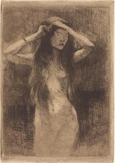 Nude Girl Combing Her Hair, 1887. Creator: Paul Albert Besnard.