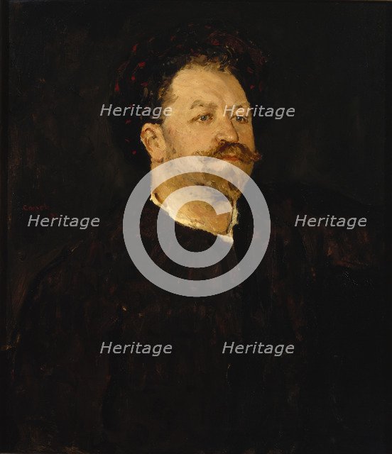 Portrait of the opera singer Francesco Tamagno (1850-1905), 1891-1892. Artist: Serov, Valentin Alexandrovich (1865-1911)
