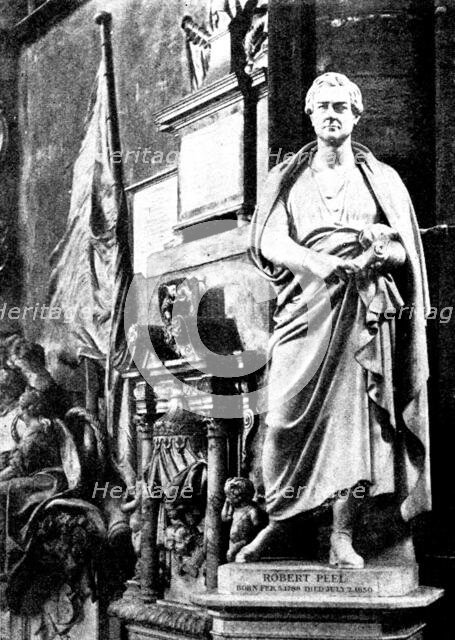 The tombs of statesmen in Westminster Abbey: Sir Robert Peel, 1898. Creator: Unknown.