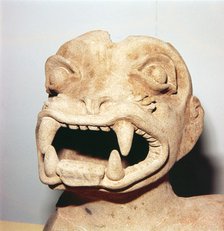 Head of Monster on Pot, from Ecuador, Pre Columbian. Artist: Unknown.