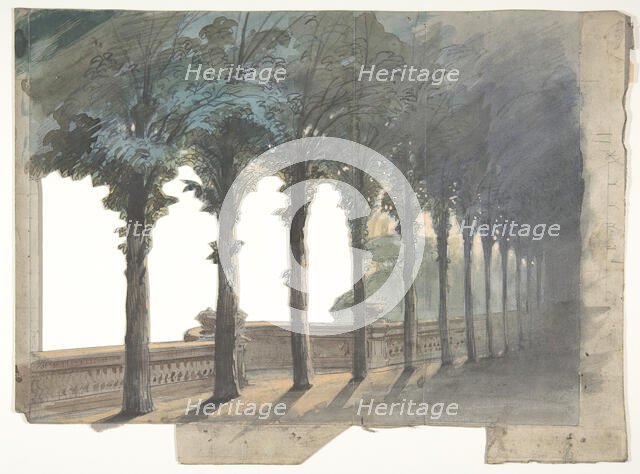 Design for a Stage Set at the Opéra, Paris, 1830-90. Creator: Eugene Ciceri.