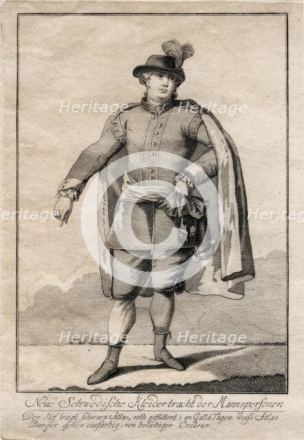 Gustaf III's national costume, 1780.  Creator: Unknown.