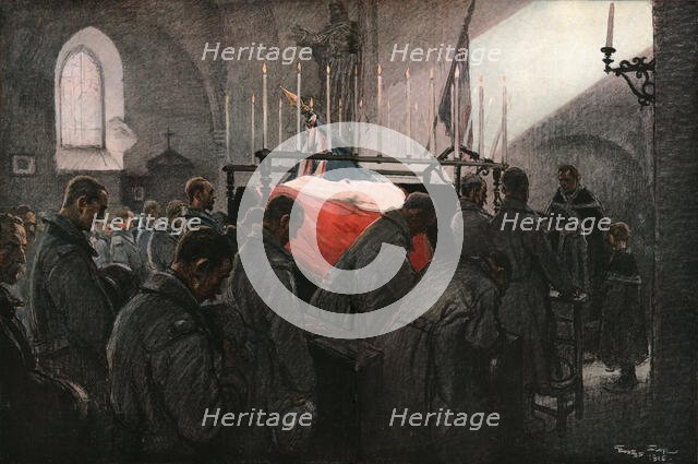 'L'Office pour les morts au champ d'honneur', 1916. Creator: Georges Bertin Scott.