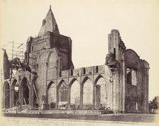 Crowland Abbey, the West Front Under Repair, 1860. Creator: Alfred Capel-Cure.