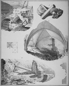 Vignettes of the remains of the Church of St Martin's le Grand, City of London, 1819. Artist: Robert Blemmell Schnebbelie