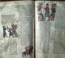 12th century bible located in the library of the Royal Collegiate Church of San Isidoro, depictin…