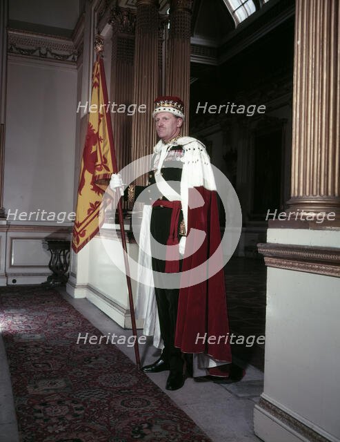 The Earl of Dundee, Hereditary Standard Bearer of Scotland in his peer's robes, 1952. Creator: Arthur Charles Kirby Ware.