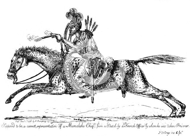 Mameluke chief, 1798.Artist: James Gillray
