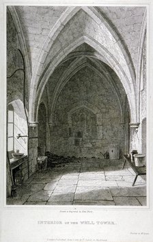 Interior view of the Well Tower, Tower of London, 1823. Artist: Edward Blore