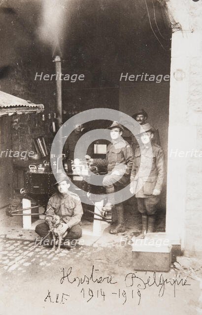 Bernard Laurence 'Barney' Nugent, postcard handwritten Hastiere Belgique A.I.F. 1914-1919. Creator: Murphy.