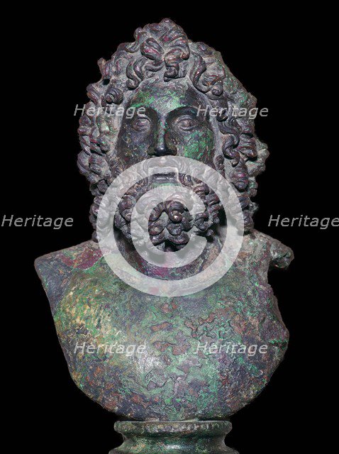 Roman bronze bust of the god Serapis, 4th century Artist: Unknown