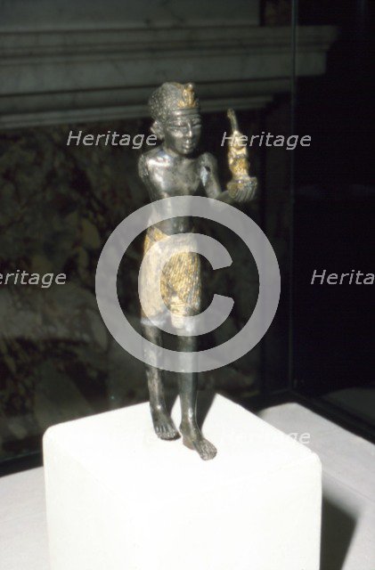 Egyptian Statuette of King Seti I offering image of Maat, New Kingdom, c13th century BC. Artist: Unknown.