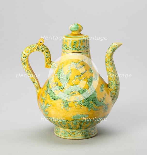 Ewer with Paired Dragon amid Cloud Scrolls, Ming dynasty, Zhengde reign (1506-1521). Creator: Unknown.