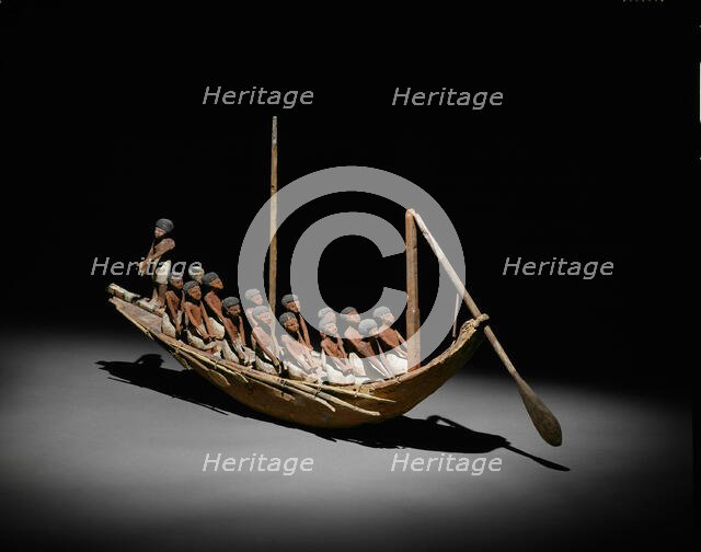 Model of a River Boat, Egypt, Middle Kingdom, Dynasty 11-12 (about 2046-1794 BCE). Creator: Unknown.