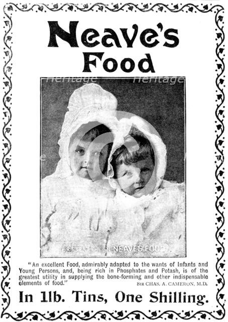 Advertisement for Neave's Food, 1898. Creator: Unknown.