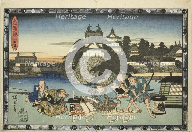 Act 3 (Sandanme), from the series "The Revenge of the Loyal Retainers (Chushingura)", c. 1834/39. Creator: Ando Hiroshige.