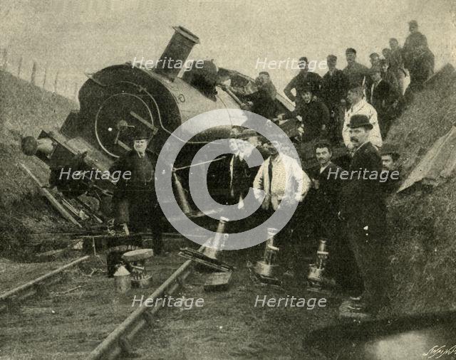 'Floods v. Railway Engine - A Collapse Near St. Erth', 1901. Creator: Unknown.