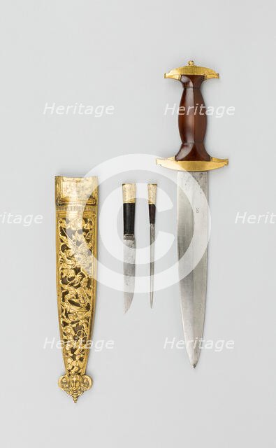 Swiss Dagger with Scabbard, Europe, 1556. Creator: Unknown.