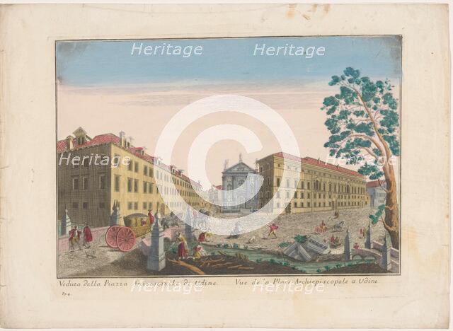 View of the Church Sant'antonio Abate and the Palazzo ArciveScovile in Udine, 1700-1799. Creator: Unknown.