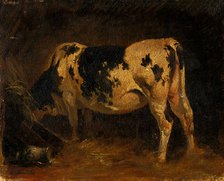 Cow in a Barn, 1840-1860. Creator: Friedrich Gauermann.