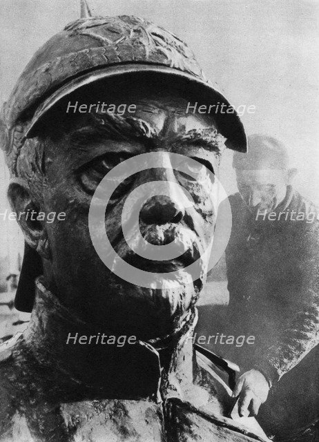 Sculpture of Otto von Bismarck, 19th century Prussian statesman, 1937.Artist: Wide World Photos