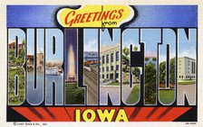 'Greetings from Burlington, Iowa', postcard, 1940. Artist: Unknown