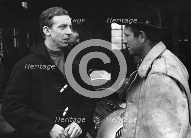 Tony Brooks with Peter Collins. Creator: Unknown.