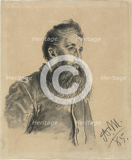 Portrait of a Bearded Man, 1885. Creator: Adolph Menzel.