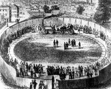 A lap of honour for Trevithick's portable steam engine, London, 1808. Artist: Unknown