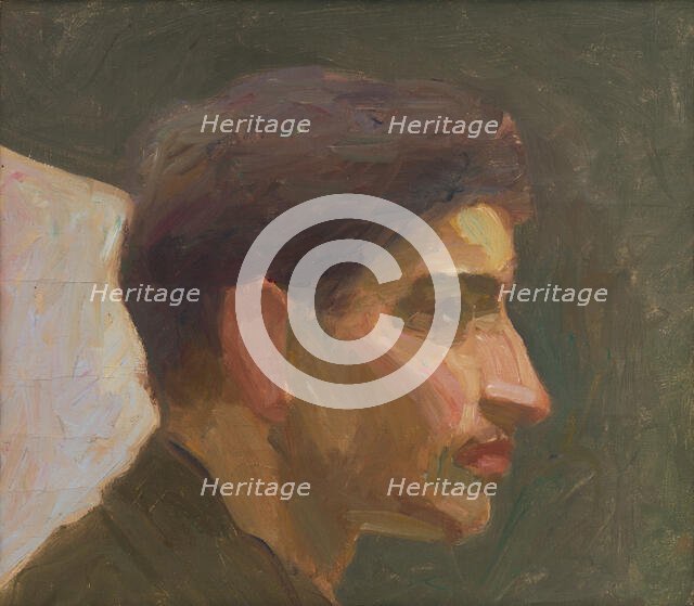 Head study of a young man, c1905. Creator: Eduard Putra.