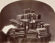 Still Life with Books, 1870s-80s. Creator: Attributed to William Notman.