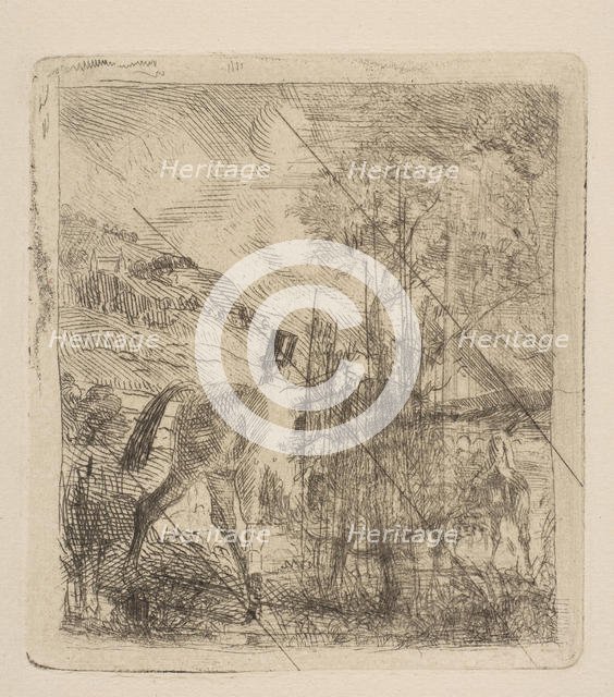 The Sportsman Mounting His Horse, 1856. Creator: Edgar Degas.